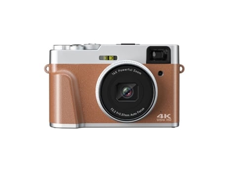 Máquinas Fotográficas Compactas VIGA EUROPE Dc202L 4K 48Mp com Foco Automático Zoom 16X 2 8 Polegadas Tela Marrom