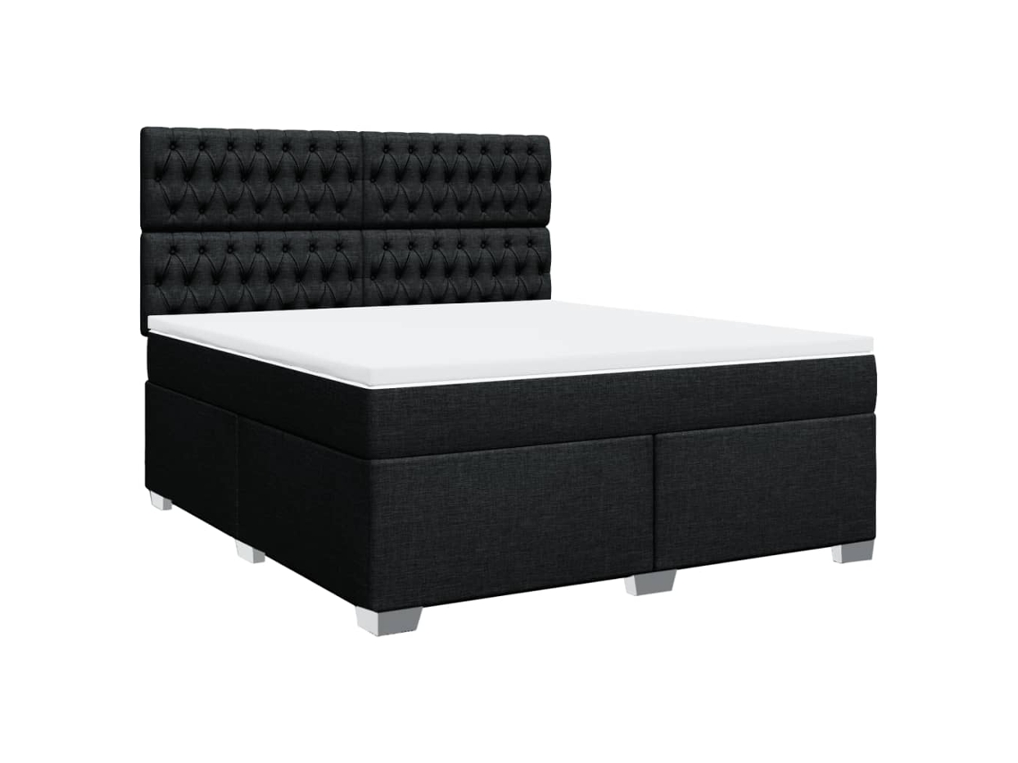 Cama com Molas/colchão 180x200 Cm Tecido Preto MAISON EXCLUSIVE