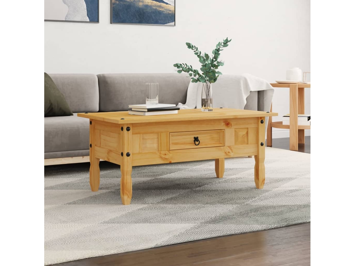 Vidaxl Mesa De Centro Corona Range Em Pinho Mexicano 100x55x44 Cm