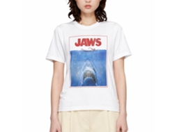 Rockinstone Jaws Movie Outlined Poster White Adult T-shirt Size:l