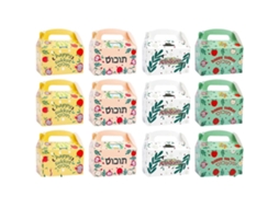Conjunto De 12 Caixas De Presente Feliz Sucot Com A Frase Eu Amo Sucot Em Papel Para Doces, Ideal Para O Festival Judaico. Hengjian