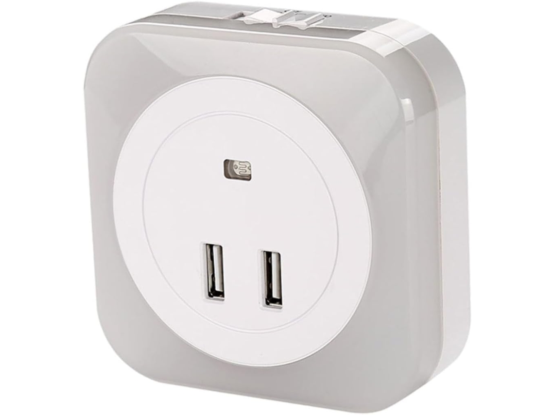Luminária De Cabeceira Led Com Duas Portas Usb E Controle De Luminosidade, Carregador De Tomada Padrão Europeu 220-240v.