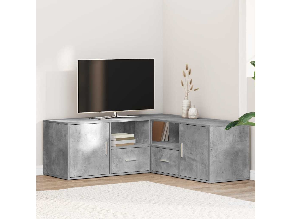 Vidaxl Armário De Canto 200x40x45 Cm Derivados Madeira Cinza Cimento