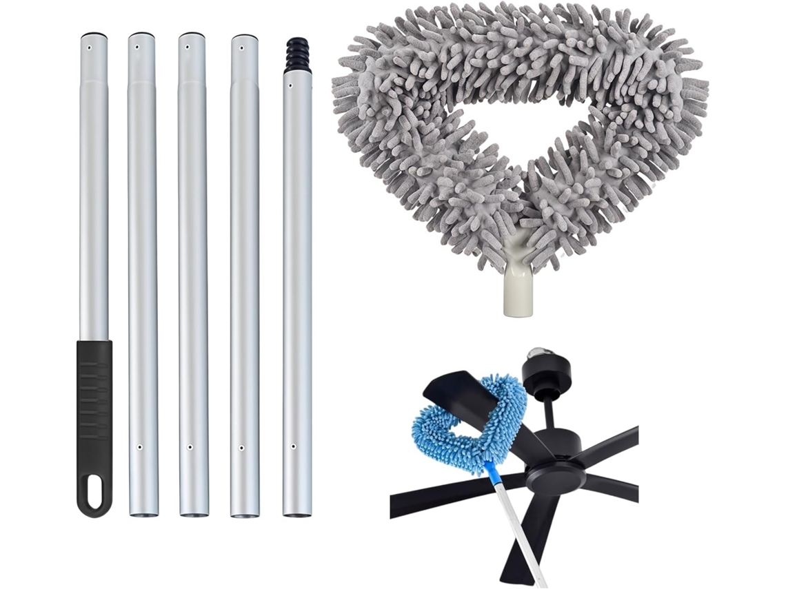 Escova De Limpeza Multifuncional Extensível Para Tarefas Domésticas Com Cabeça Ajustável Em 360 Graus, Ferramenta