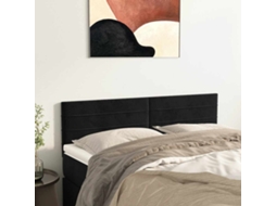 Vidaxl Cabeceiras Preto 144x5x78/88 Cm Veludo