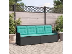 Vidaxl Banco De Jardim Preto Vime Pe