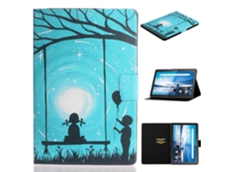 Capa De Couro Com Aba Horizontal E Desenho Colorido Para Lenovo Tab M10 Tb-x605f / X505, Com Suporte E Compartimento Para Cartão.