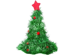 Chapéu De Natal Com Luzes Led Em Forma De Árvore De Natal Com Pompons Coloridos Acessório Festivo