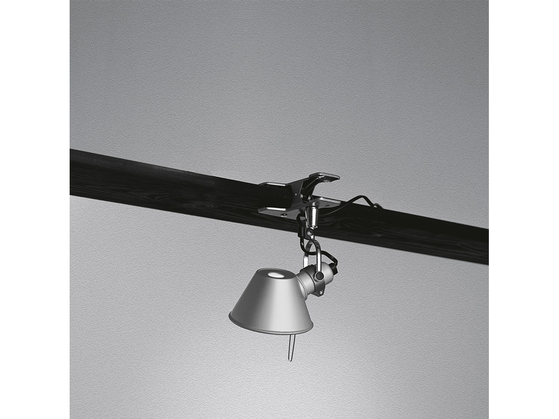 Candeeiro de Parede Led Tolomeo Micro com Pinça Artemide Prata LEDKIA