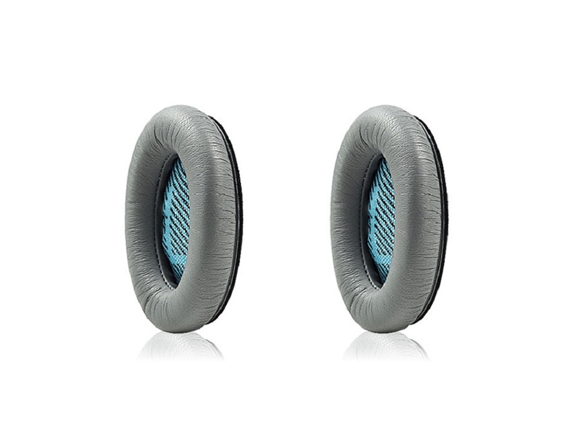 Almofada Para Bose Qc25 De Orelhas De Espuma Macia Pele De Carneiro Cinza