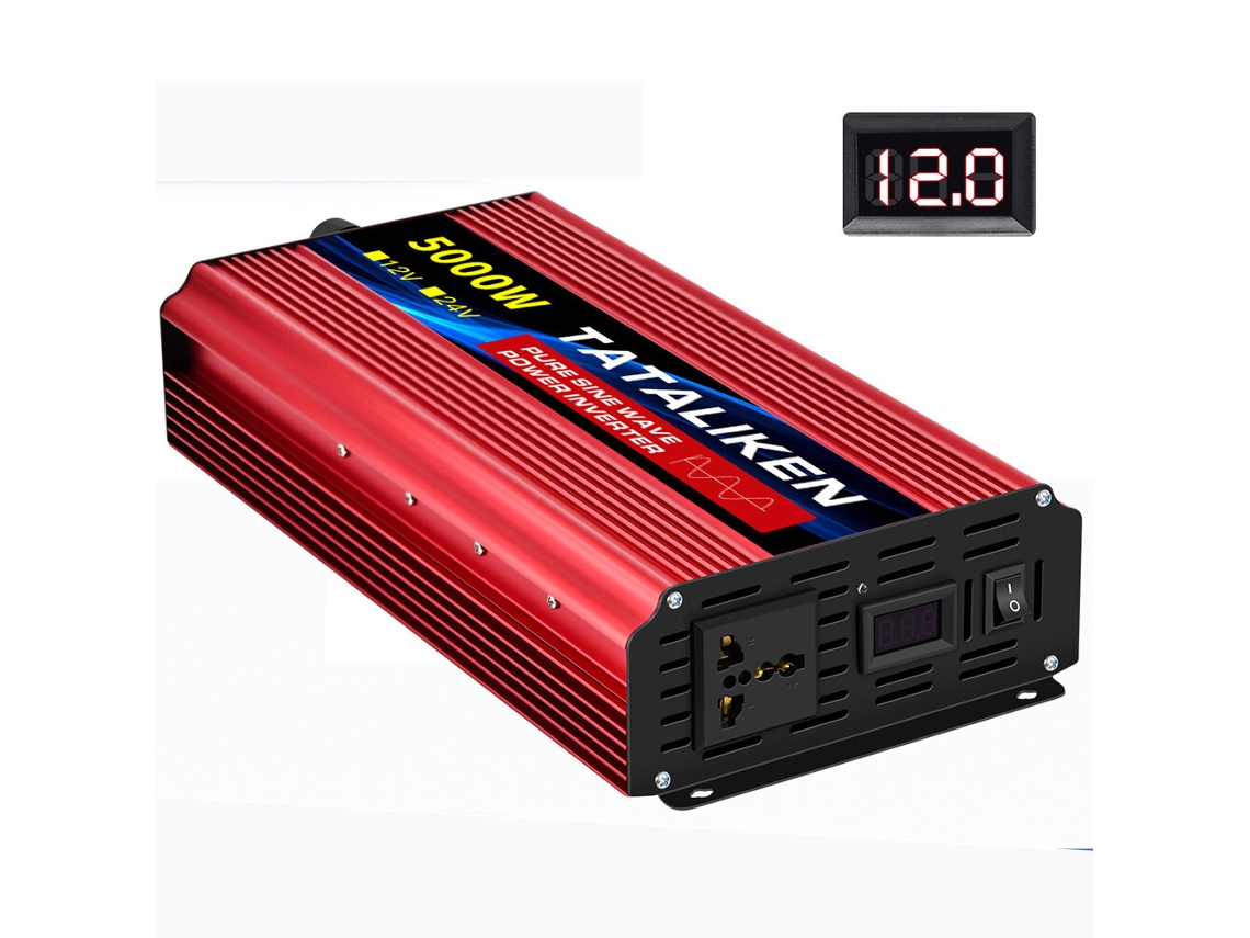 Inversor de potência Tataliken Plug-24V da UE 12V 24V para 110-220V Onda Senoidal Pura 2000W Potência Nominal 5000W Conversor de Potência de Pico