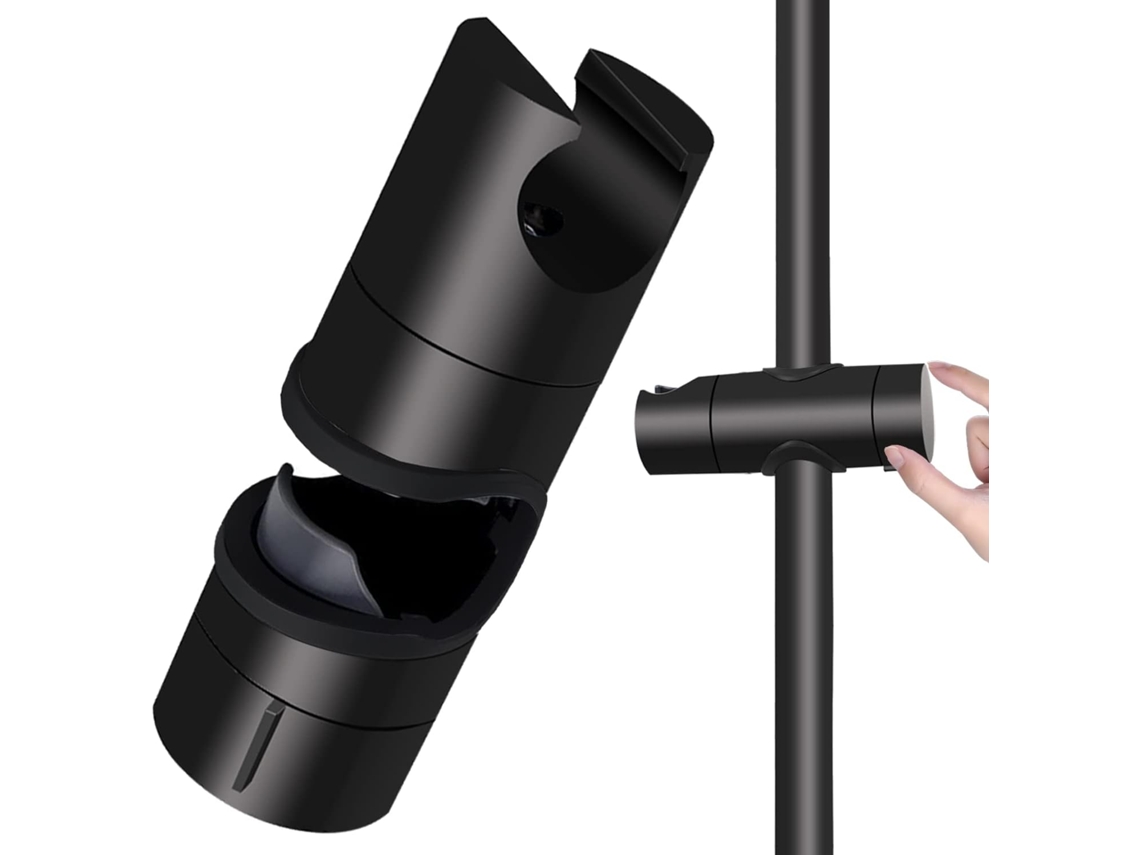 Lurelia Suporte Barra Para Chuveiro Abs Preto Fosco G1/2 Rotação 360º Ajustável Universal Ref 405