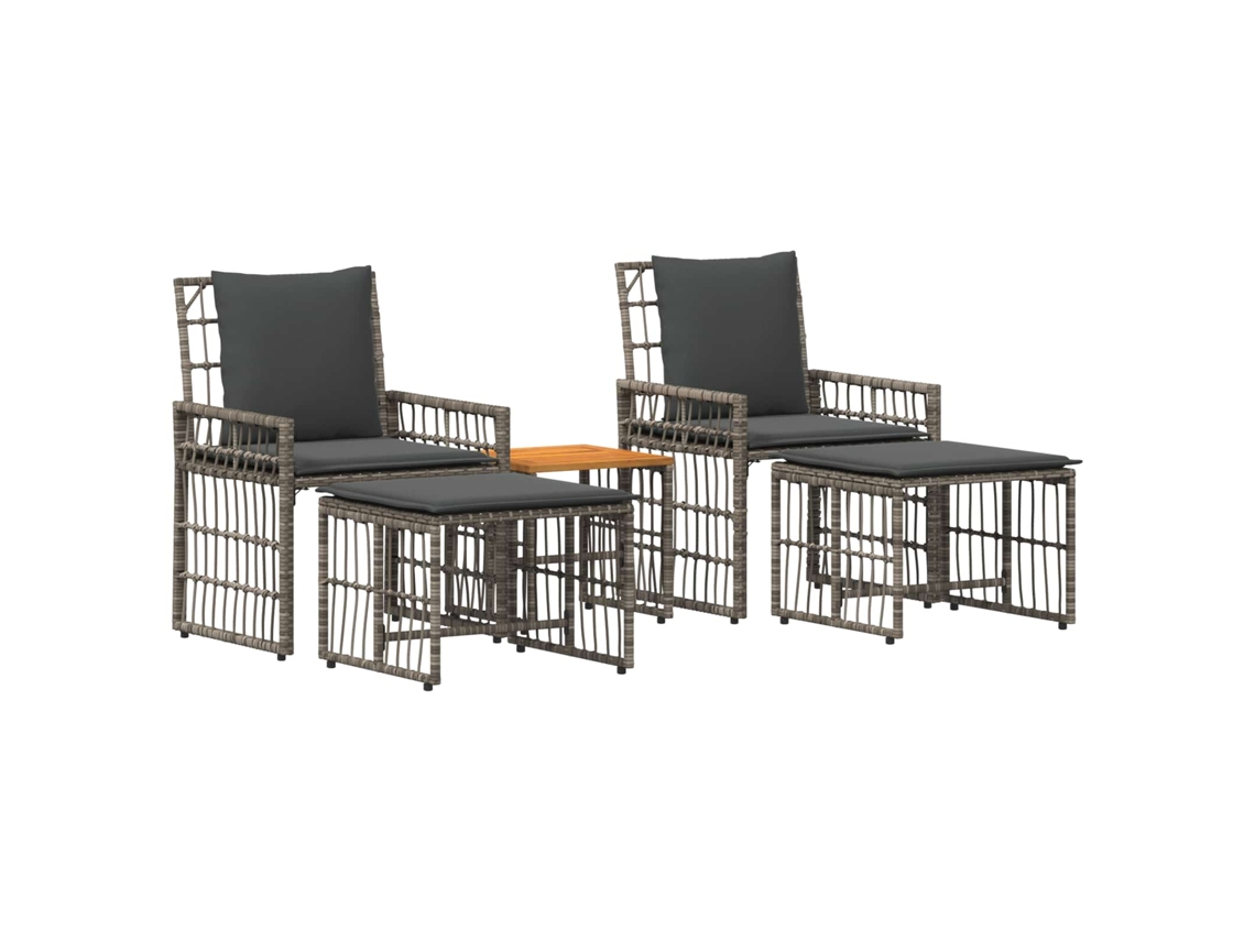 Maison Exclusive - Conjunto De Móveis Para Exterior 5 Unid. Preto E Cinza Escuro