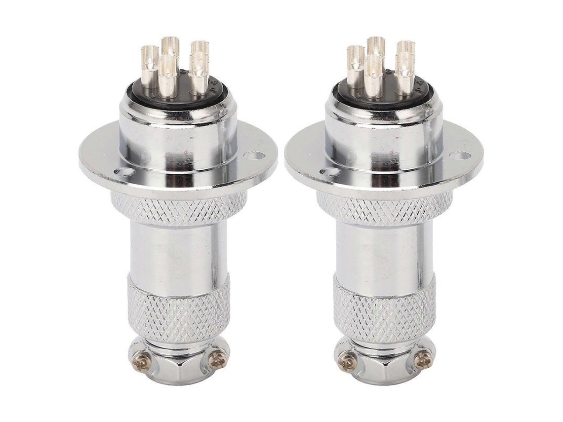 2 Pçs Conector De Plugue Aéreo De 5 Pinos Para Máquina Cnc Computador Ac Dc Fácil Operação