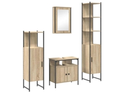 Conjunto de Móveis para Banheiro 4 Pcs Carvalho Sonoma MAISON EXCLUSIVE
