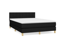 Cama com Molas/colchão 140x190 Cm Tecido Preto MAISON EXCLUSIVE