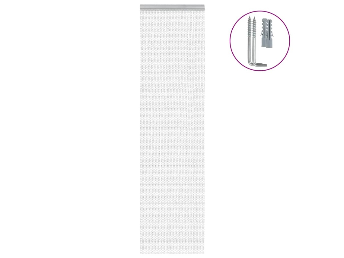 Vidaxl Mosquiteira Para Porta De Correntes 56x186 Cm Alumínio