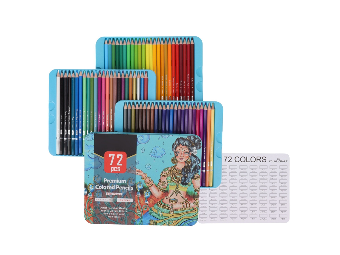 72 Lápis de Cor Profissionais com Fácil Mistura, Grafite e Cor a Óleo, para Desenho, Iniciantes e Artistas AQUAFORGE