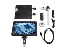 Microscópio Eletrônico Digital Tela Ips de 10,1 Polegadas Hdmi Suporte em Metal com 8 Luzes Led EOOCOO (aumento de 1500x 20mp Hd)