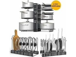 Organizador De Cozinha Versátil, Aço Inoxidável Ampcack De Maconha De Ferro Pesado Com Camadas Ajustáveis, Construção Sólida Para Armazenamento Max