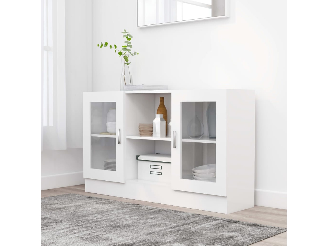 Vitrina Derivados de Madera Blanca 120x30,5x70 cm