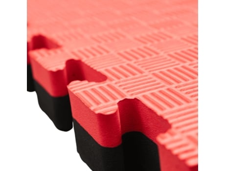 Tatami Puzzle 40 Peças 40M² Piso Tatami para Ginásio Ideal Artes Marciais 1M X 1M X 4Cm Reversível Vermelho/Preto JOWY