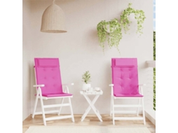 Vidaxl Almofadões P/ Cadeira Encosto Alto 2 Pcs Tecido Oxford Rosa