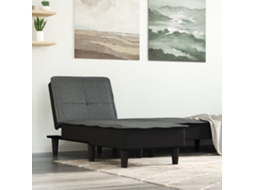 Vidaxl Chaise Longue Tecido Cinzento-escuro