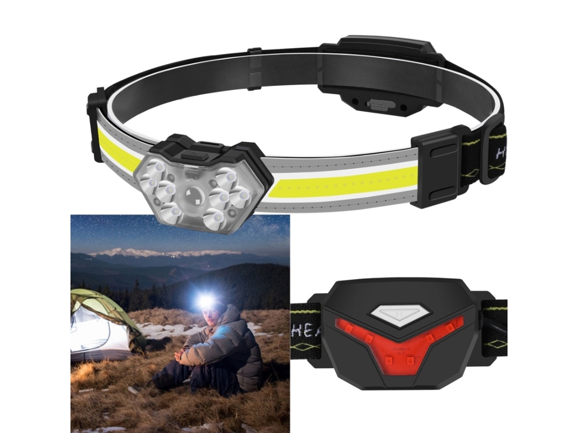 Elysve Lanterna Frontal Led, Cob, Recarregável
