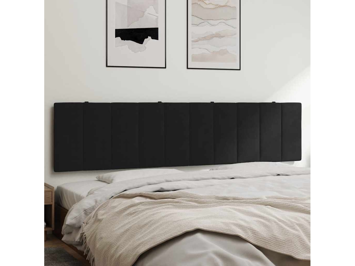 Vidaxl Almofadão De Cabeceira Hanko 200 Cm Veludo Preto