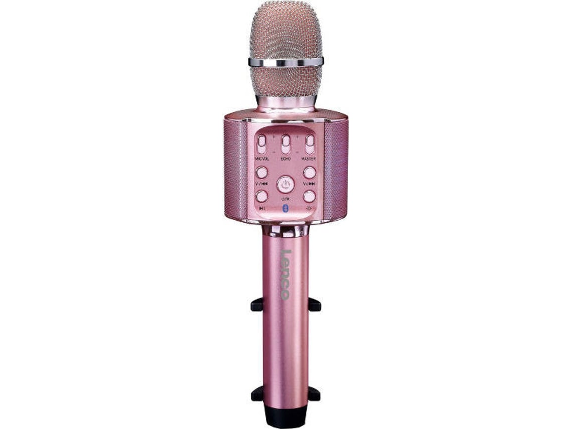 Microfone de Karaoke Bluetooth LENCO BMC 090 (Rosa - 3 W -  Autonomia: até 8 h - Alcance: até 10 m)