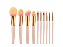 Conjunto de Pincéis de Maquiagem 10pcs Profissional para Base Sombra de Olhos e Corretivo