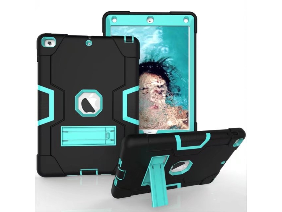 Capa Universal De Silicone À Prova De Choque Para Ipad 10.2 Polegadas Preto Verde Sfushos (7.ª/8.ª/9.ª Geração, 2019 2021)