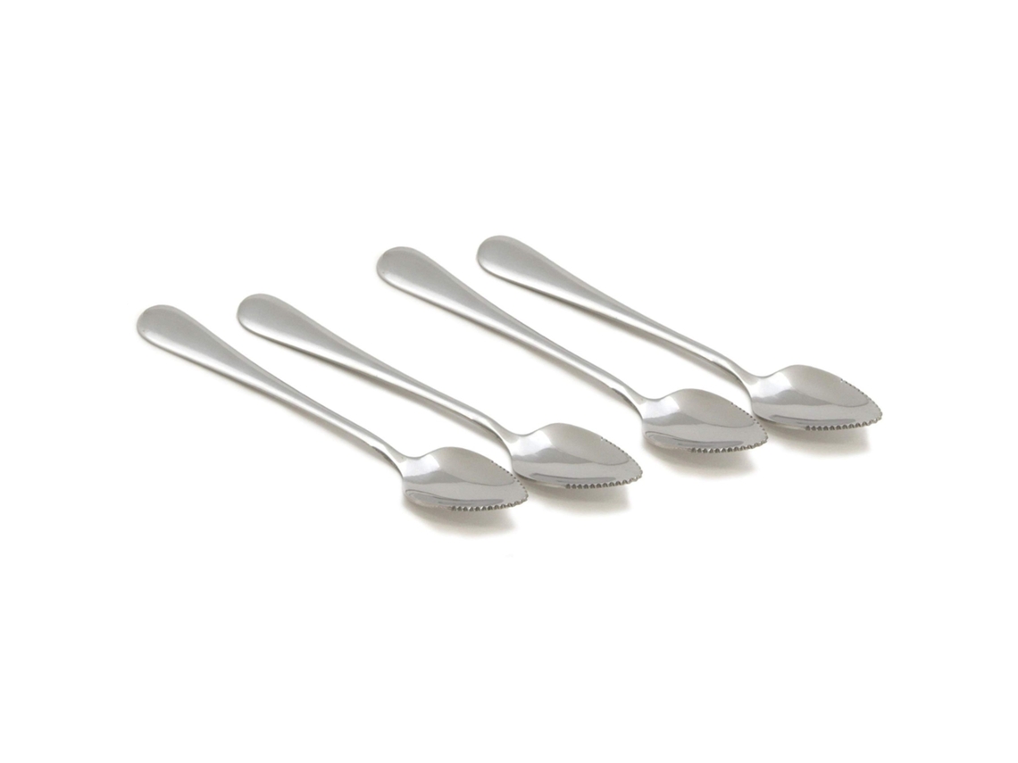 4 Facas De Aço Inoxidável Lâminas Cromadas 17 Cm De Comprimento Prateado