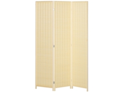 Divisória de Madeira Dobrável 3 Painéis 135x180cm Natural S/MARCA