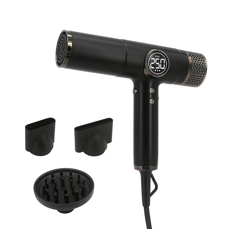 (preto) Conjunto De Secador De Cabelo, Secador De Cabelo De Alta Velocidade, Modelador De Cachos, Bocal E Ferramentas De Modelagem.