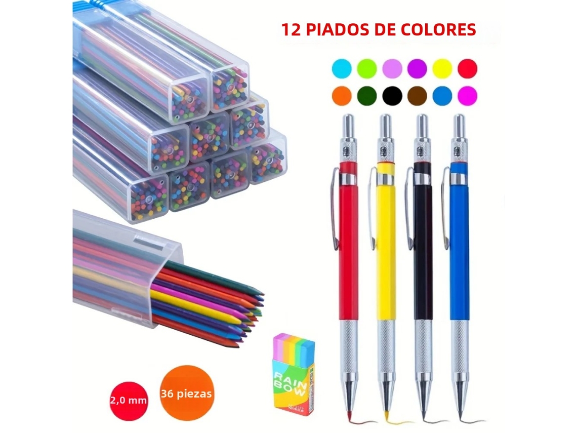 Este Conjunto De Lapiseiras Metálicas De 2,0 Mm É Perfeito Para Estudantes.