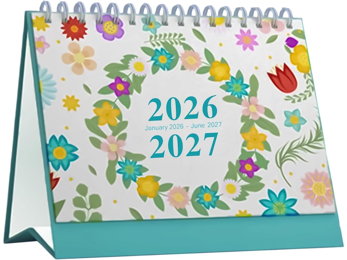 Calendário de Mesa 2026 Semanal e Mensal com para Anotações, Organizador 2026 2027 Compromissos CHABERLU