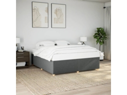 Vidaxl Estrutura De Cama Sem Colchão 200x200 Cm Tecido Cinzento-escuro