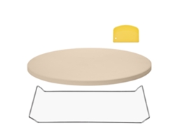 Pedra para Assar Pizza de 406 X Mm Redonda Cordierita Extra Grande com Raspador e Suporte 17 Espessura Resistente Ao Calor Ideal Cozinha Forno Pão