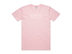 Camiseta rosa com logo Ditz Ditz, modelo Rockstone, unissex, para adultos, mais vendida, tamanho: P