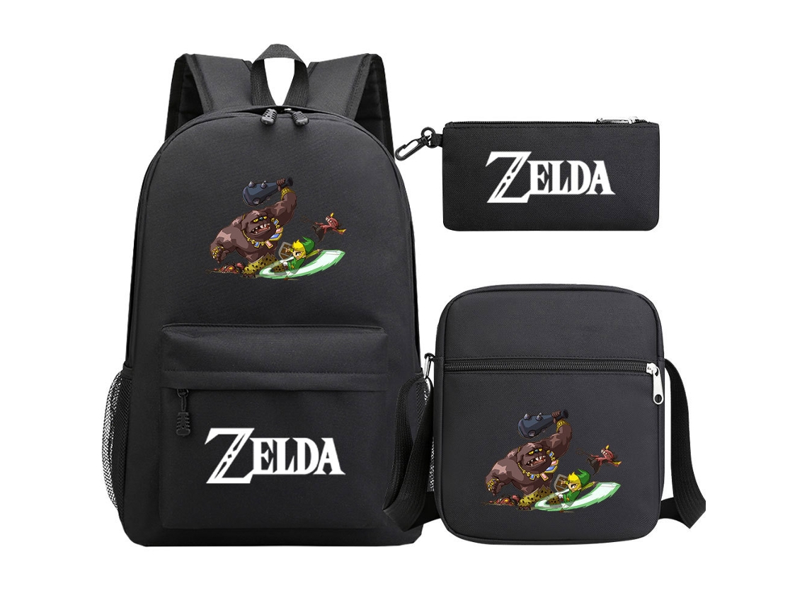 Conjunto de Três Peças de Mochila KOHREE Estudantil Zelda Kingdom