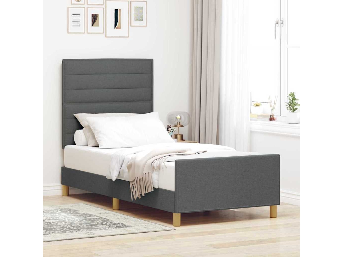 Vidaxl Estrutura da Cama Cinzento Escuro 80 X 200 Cm Tecido