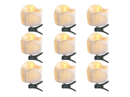 Adornos De Natal Velas Led Clip 9 Peças Brancas Para Árvore De Natal Luz Piscante Fogo 3d Sem Fumaça