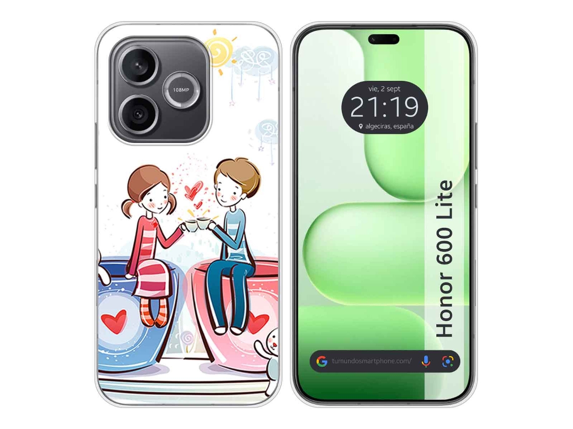 Capa Tumundosmartphone De Silicone Para Honor 600 Lite 5g Design De Café Com Desenho Animado