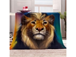 Manta de Flanela Xadrez com Estampa Animal Fansu Quente e Macia Microfibra para o Inverno Ideal Cama Ou Sofá a
