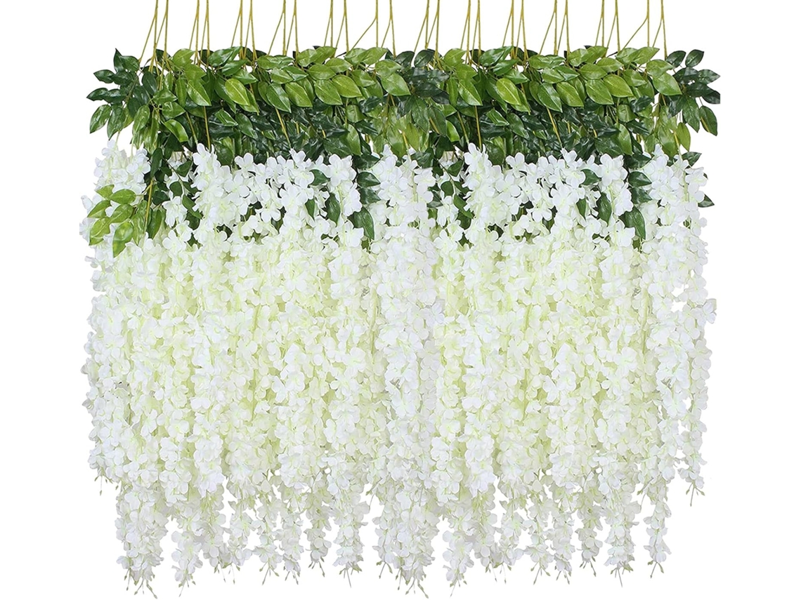 Conjunto de 12 Flores Artificiais Suspensas de 1, 14 M Cada, para Casa e Casamento, Festas AQUAFORGE (3, 75 Pés)