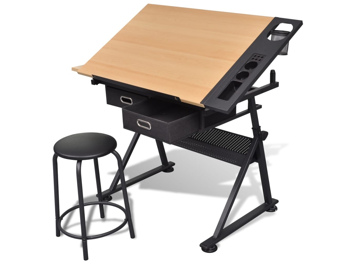 Mesa de escritório VIDAXL Marrom MDF