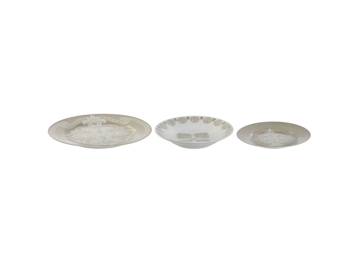 Conjunto de Louça HOME ESPRIT Azul Bege Porcelana 18 Peças 27 X 27 X 2 Cm