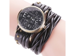 Relógio Pulseira Ccq Retro Bronze de Couro Personalizado com Movimento de Quartzo